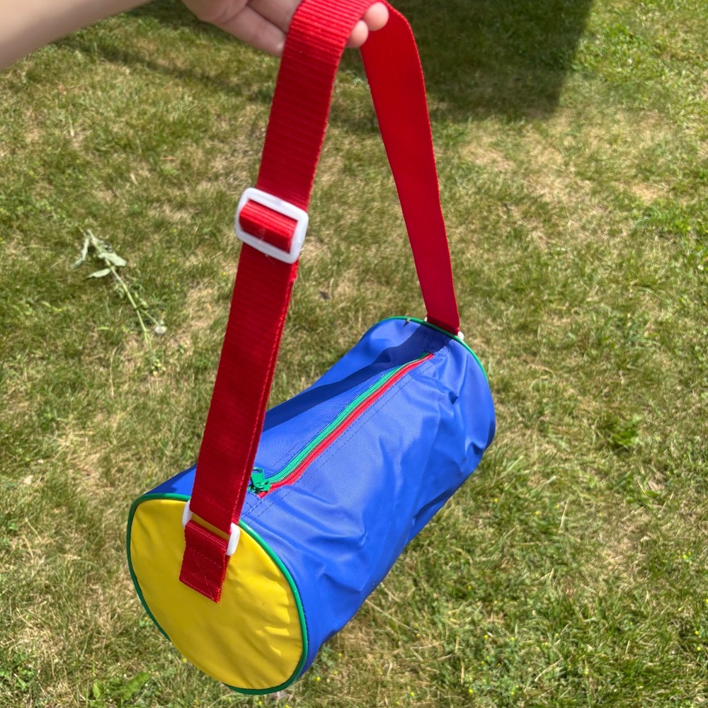VINTAGE RETRO Unique Colorful Cylinder Parachute Like Shoulder Bag